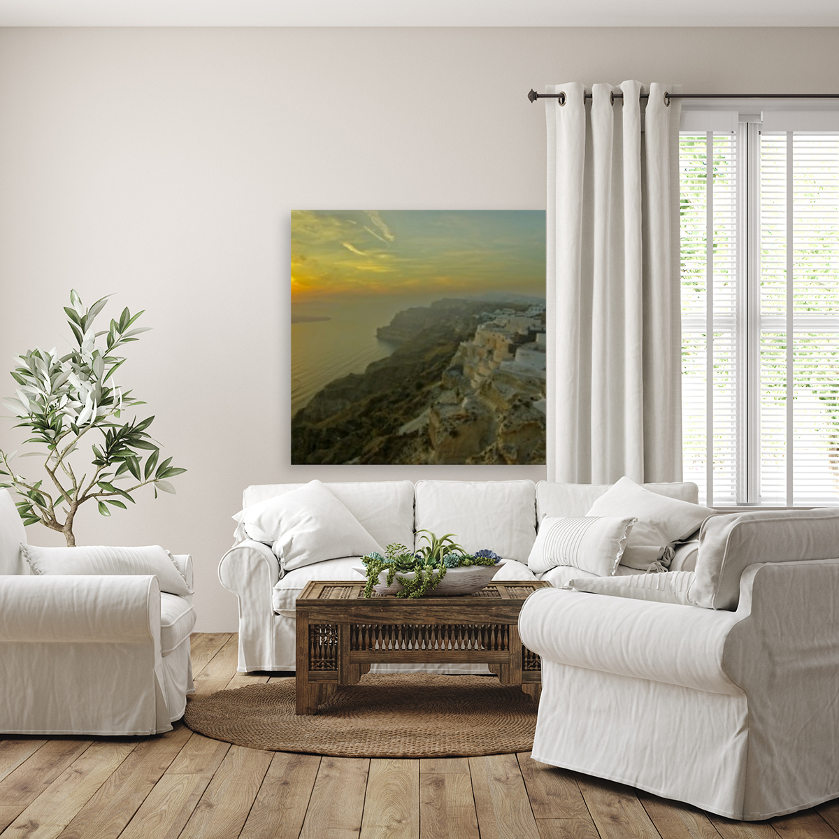 Santorini Sunset Reproduction