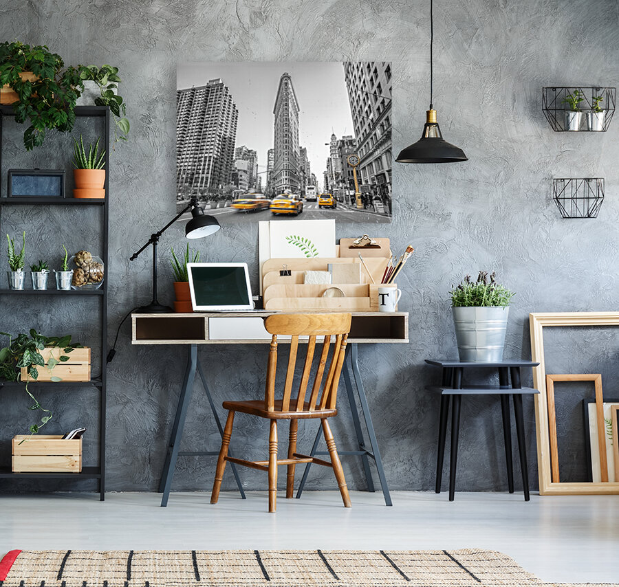 Yellow Taxis,  Flatiron Building, Manhattan, New York Reproduction
