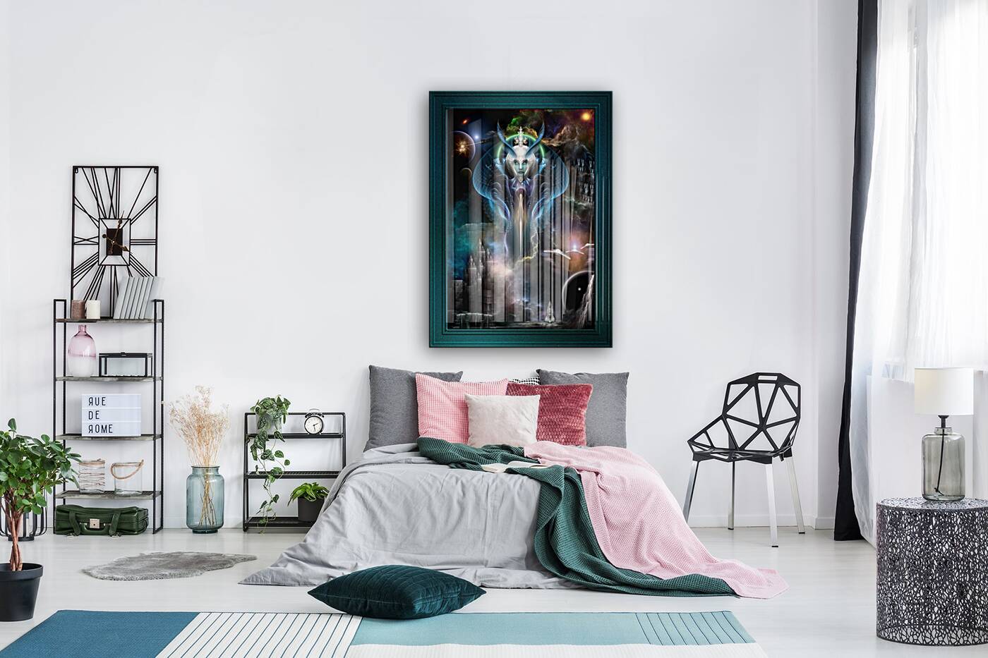 Thera Queen Of The Galaxy Fractal Art Fantasy Portrait Reproduction