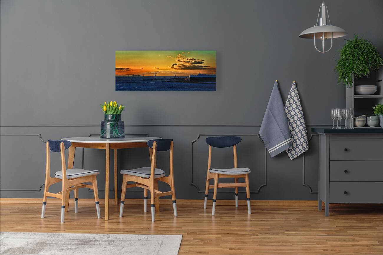 Francis Scott Key Bridge Sunrise Silhouette Reproduction