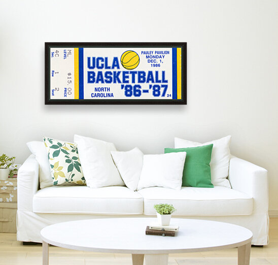 1986 UCLA vs. North Carolina Basketball Ticket Canvas Reproduction
