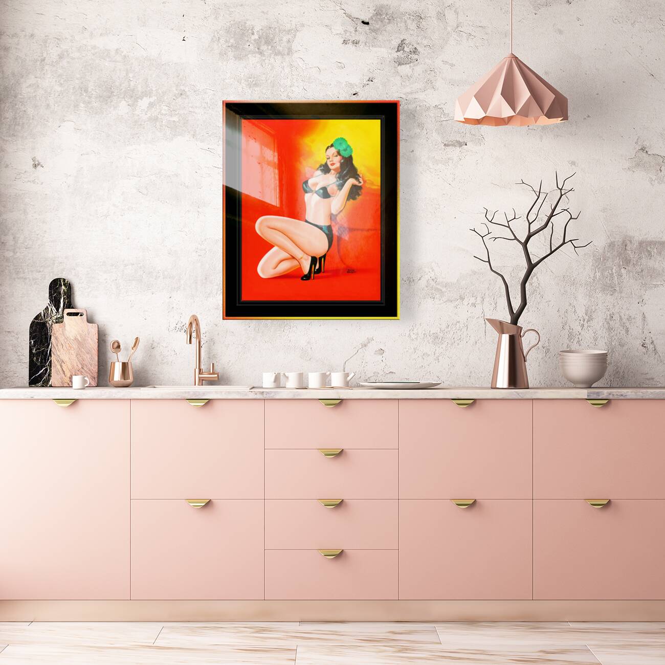 Too Hot To Touch by Peter Driben Pin-Up Girl Vintage Art Reproduction