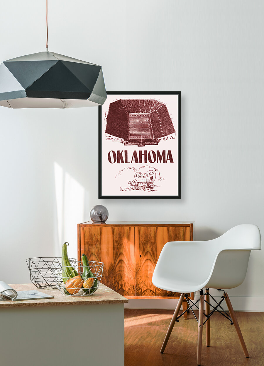 1952 Oklahoma Sooners Vintage Football Art Reproduction