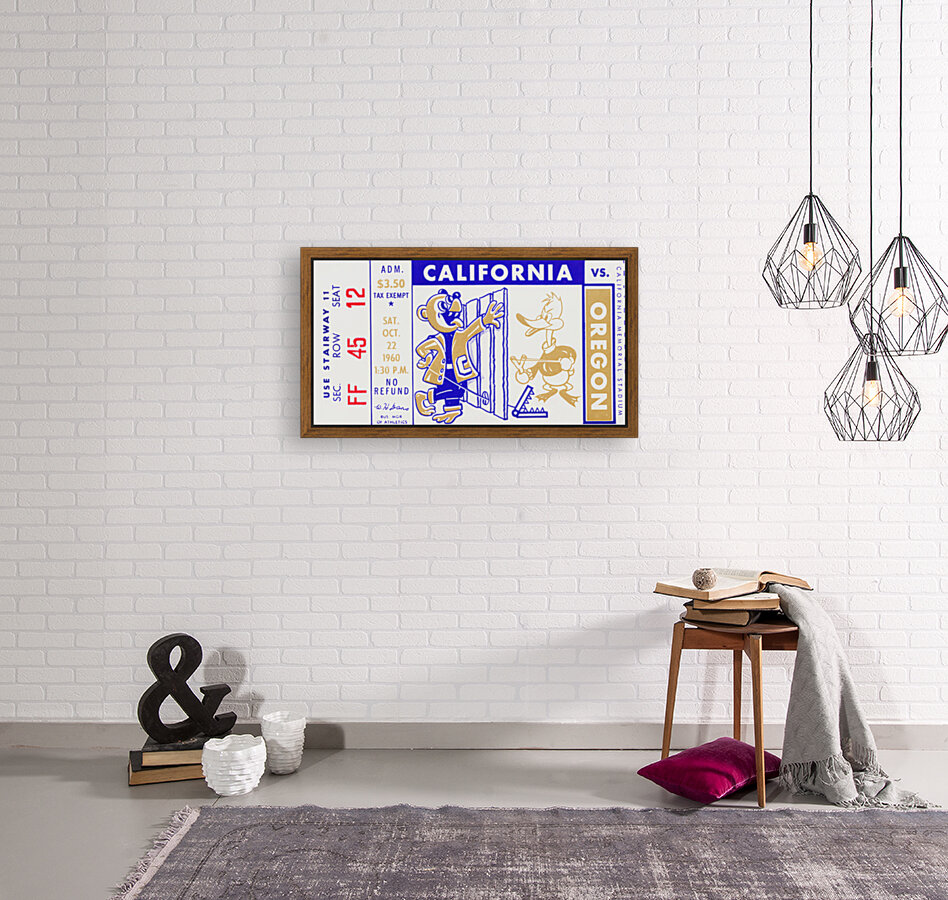 1960 Oregon Ducks vs. California Bears Football Ticket Canvas Reproduction