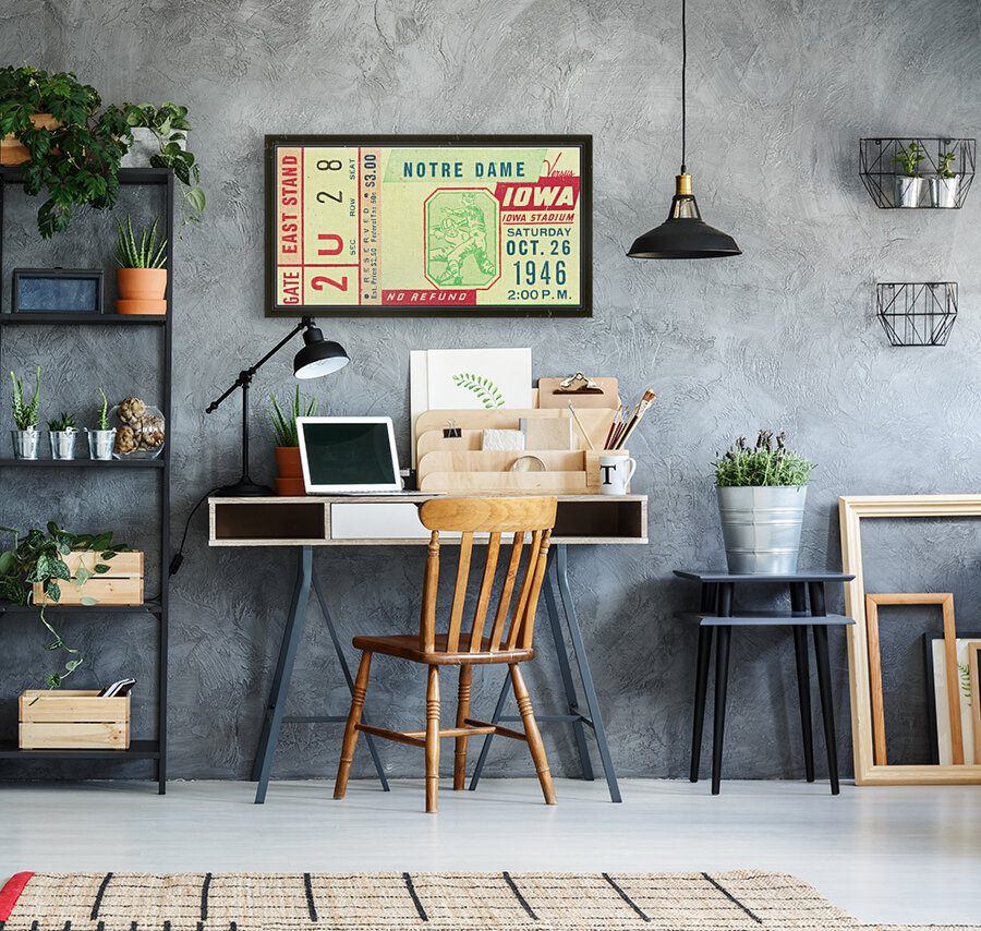 1946 Iowa vs. Notre Dame Football Ticket Canvas Reproduction