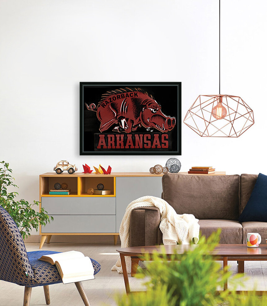 Vintage Arkansas Razorback Art Reproduction