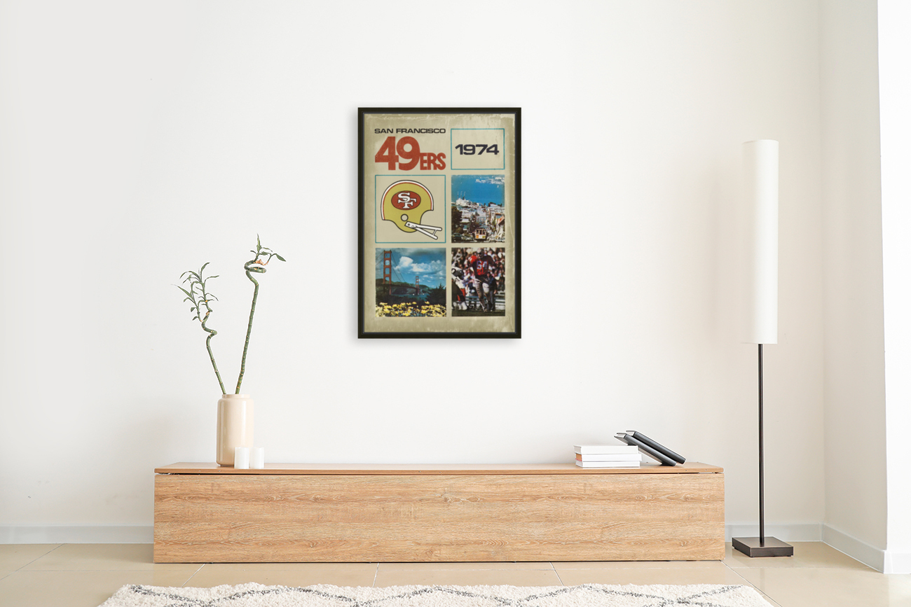 1974 San Francisco 49ers Retro Football Poster Reproduction