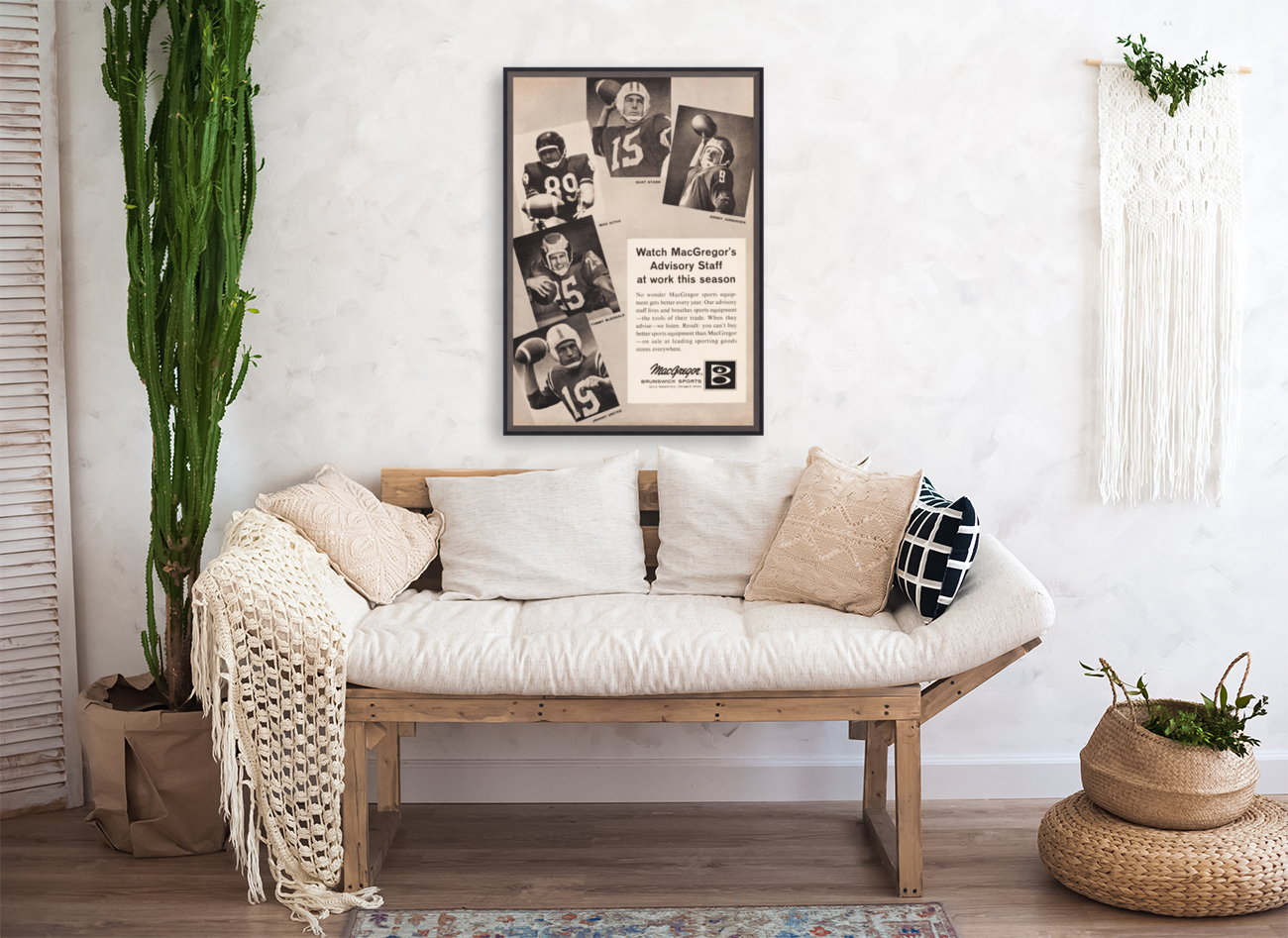 1963 MacGregor Johhny Unitas Football Ad Poster Reproduction