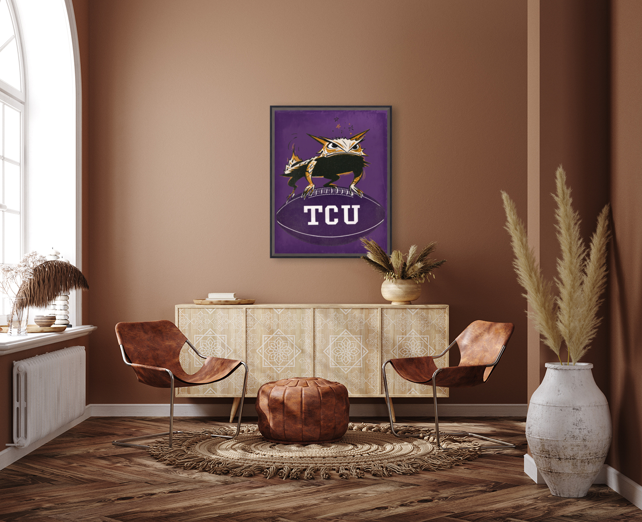 1957 TCU Vintage Football Art Reproduction