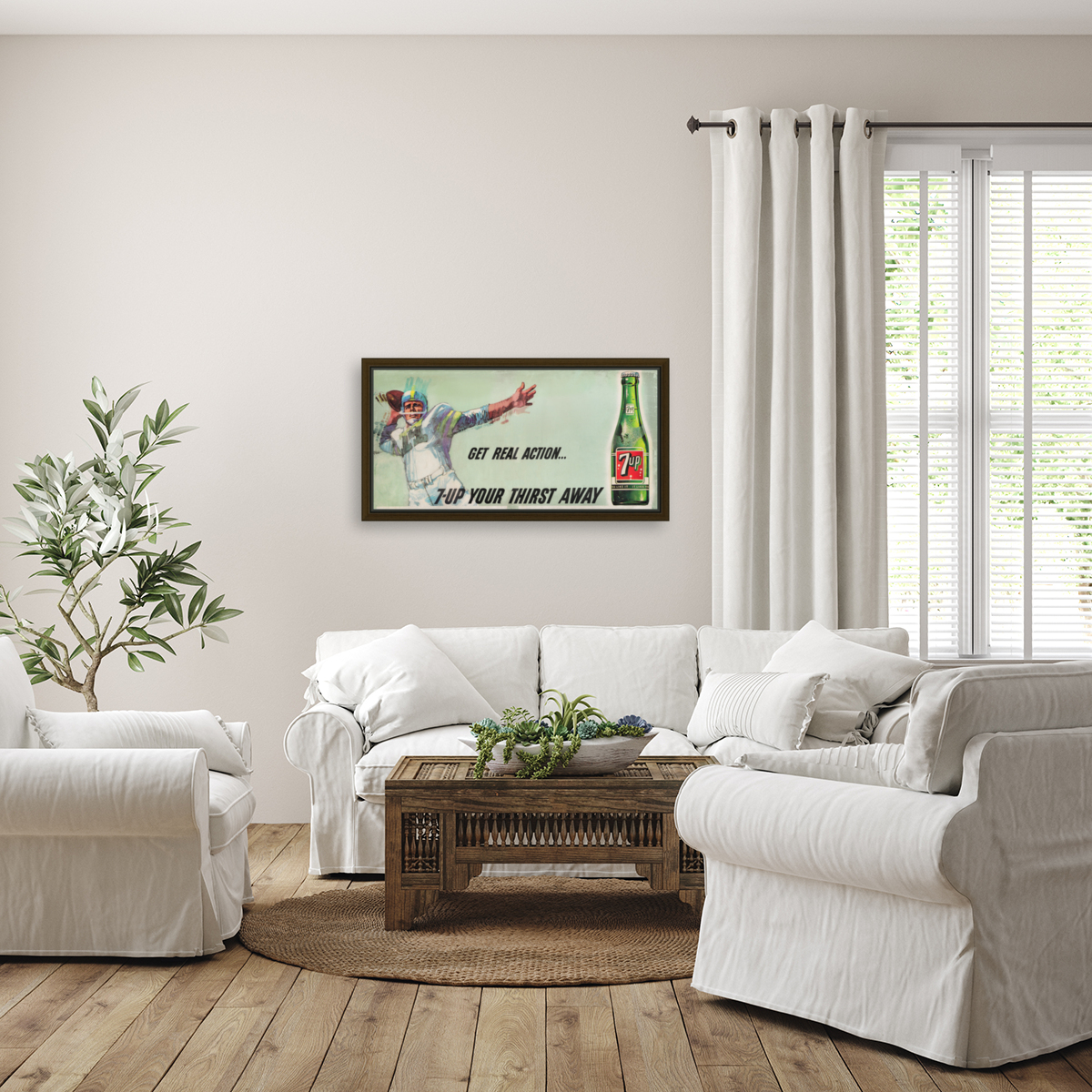 1966 7 Up Football Ad Reproduction