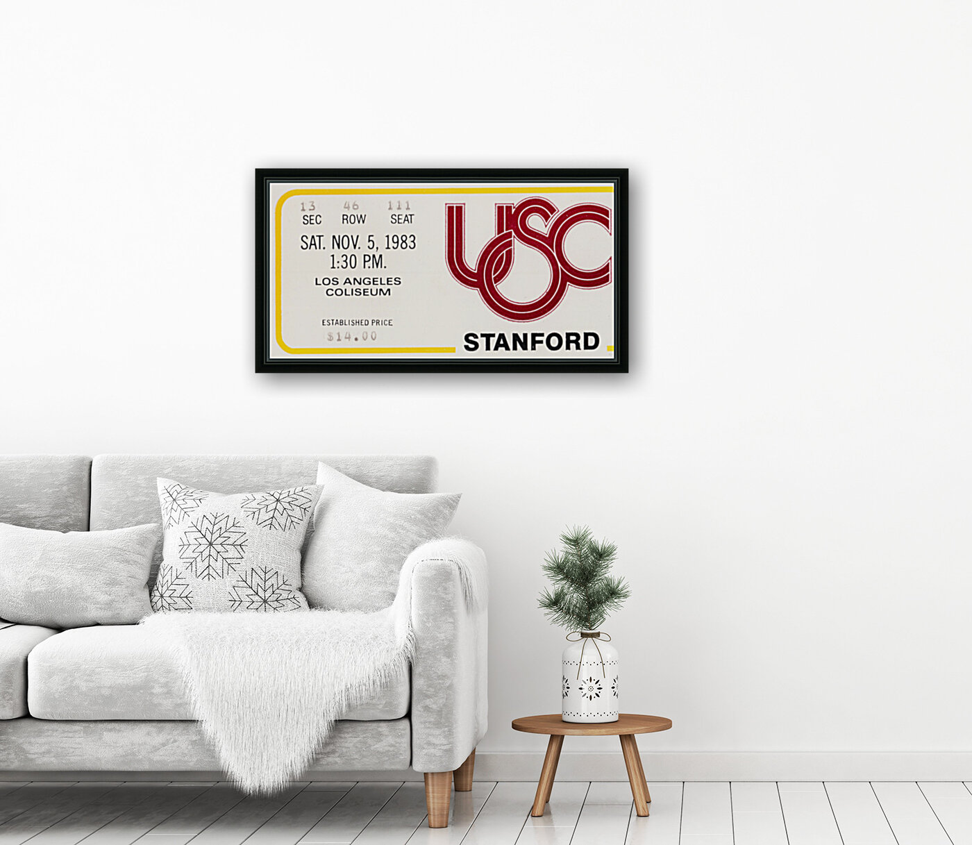 1983 USC vs. Stanford Football Ticket Wall Art Reproduction