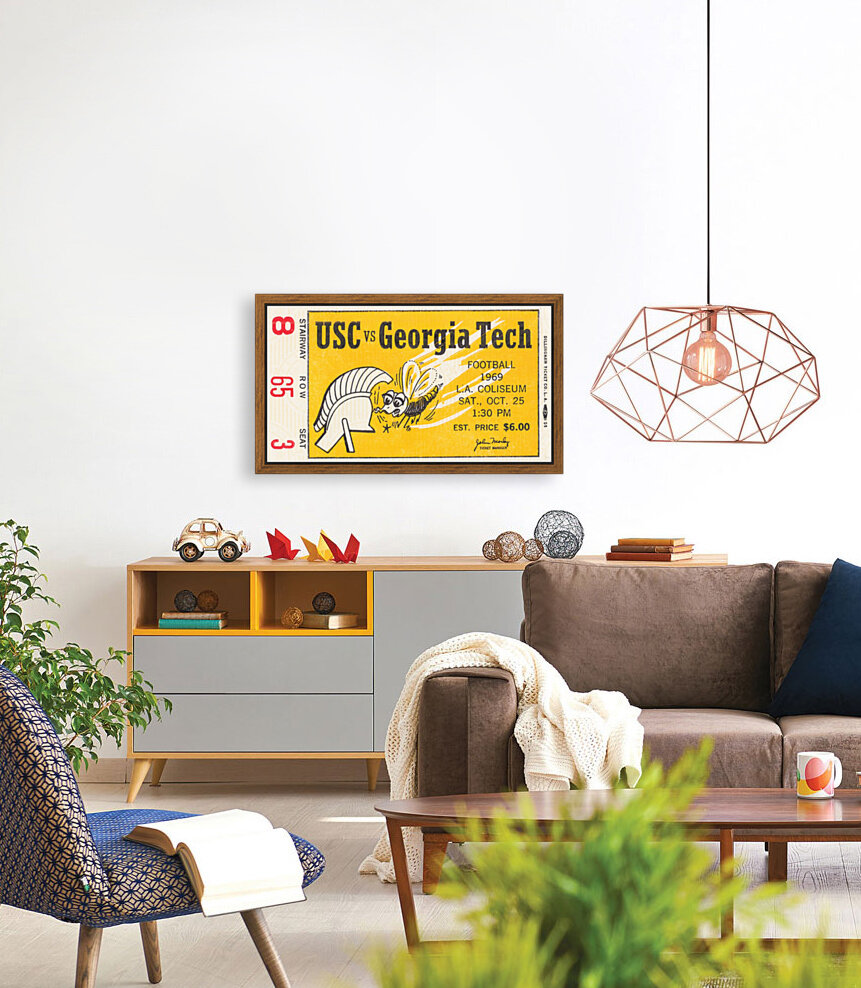 1969 USC vs. Georgia Tech Football Ticket Stub Art Reproduction