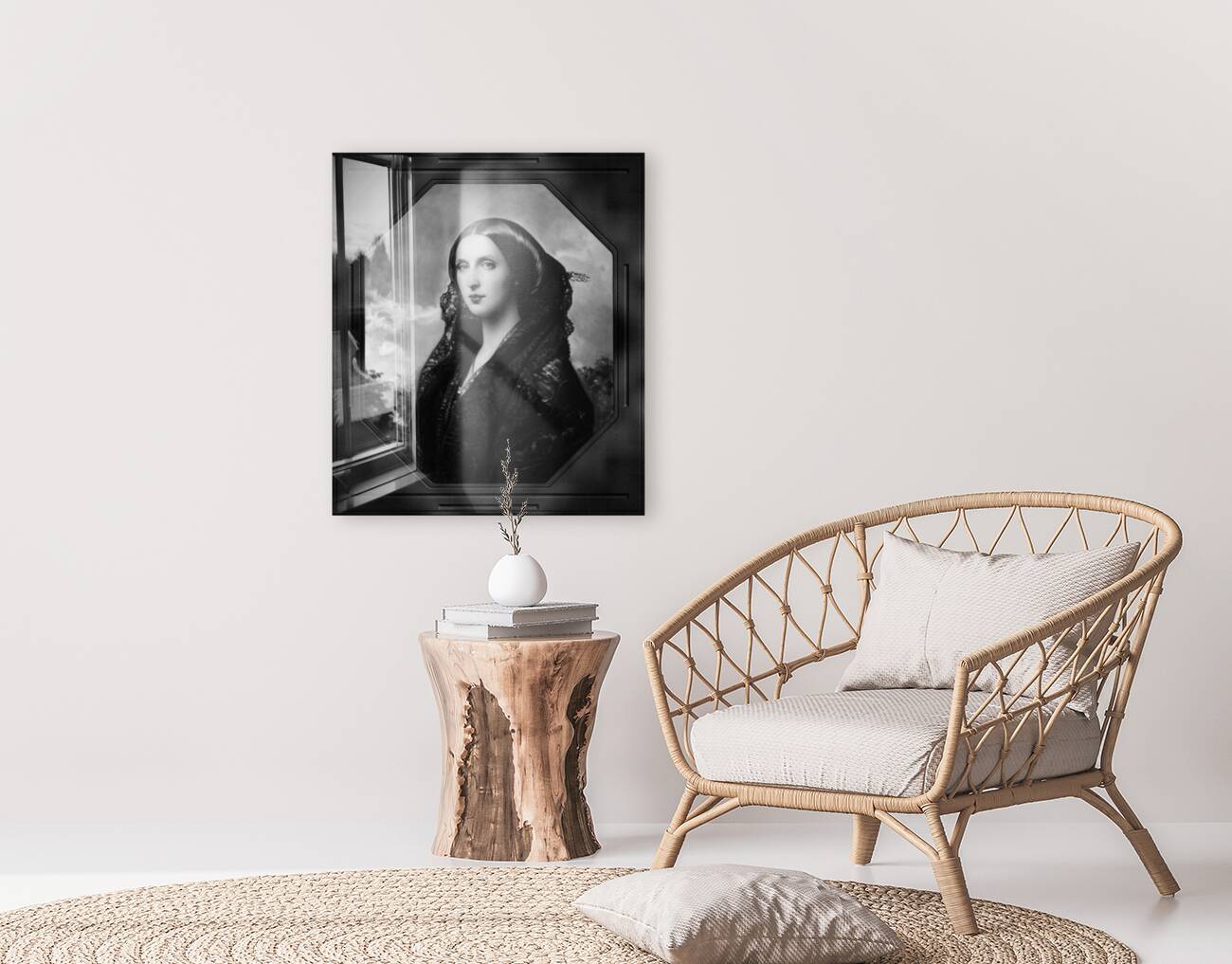 Portrait of Princess Maria Ilyinichna Golitsyna by Federico de Madraso y Kunz Black and White Xzendor7 Old Masters Art Reproductions Reproduction