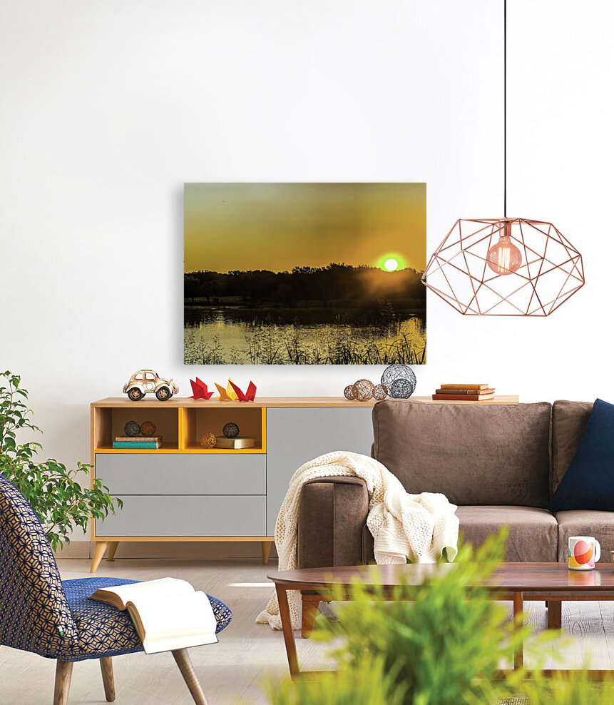 Lake Sunrise In Orange Reproduction