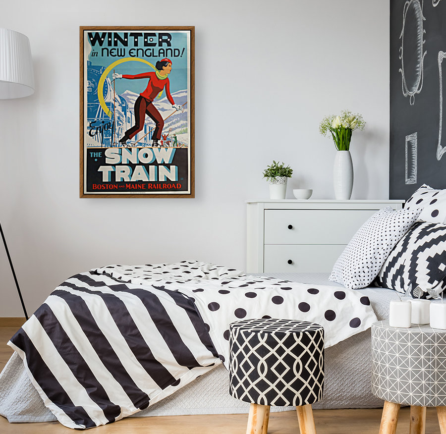 Winter in New England The snow train travel poster Reproduction