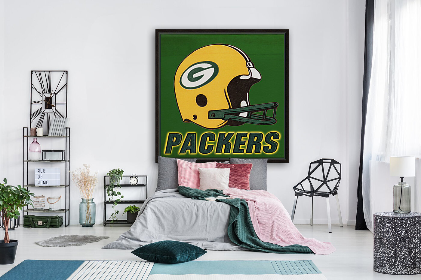 Retro Seventies Green Bay Packers Football Helmet Art Reproduction