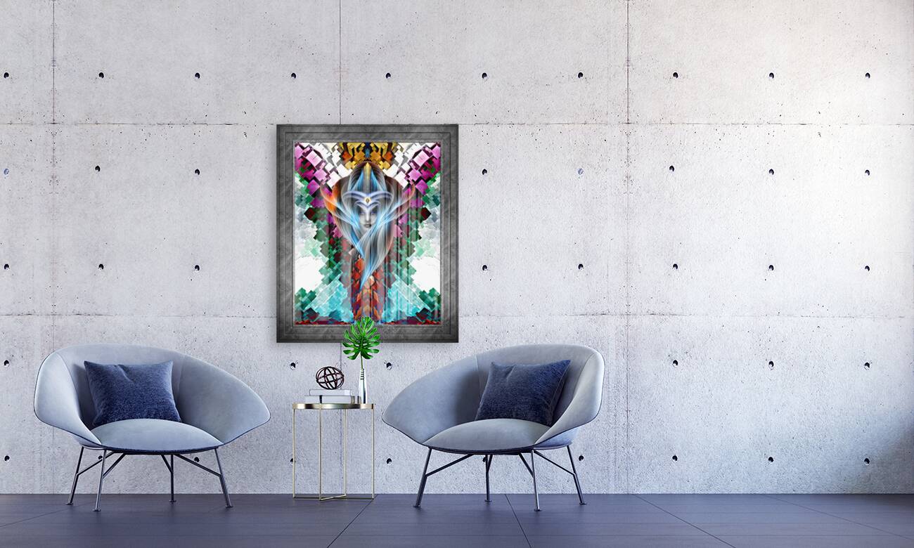 What Dreams Are Made Of GeomatCLR WQ FRAME Fractal Art Cuboid Portrait Reproduction