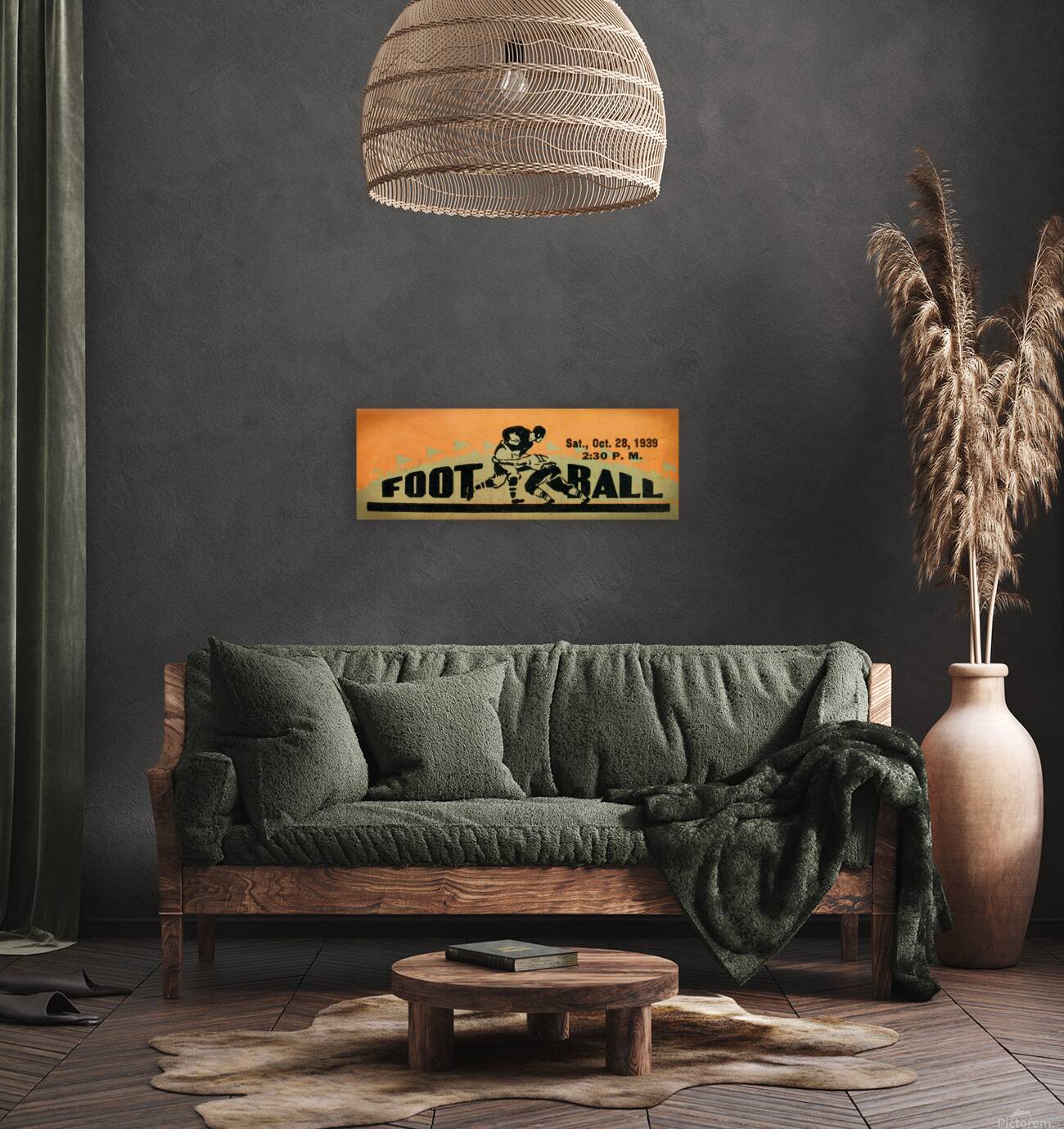 1939 Vintage Football Ticket Stub Remix Art Reproduction