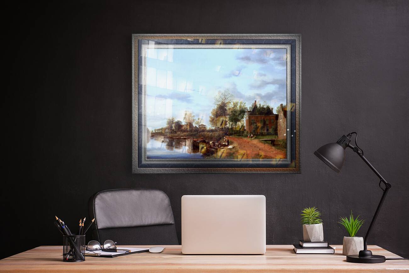 A Country House on the Vliet near Delft by Jan van der Heyden Classical Fine Art Xzendor7 Old Masters Reproductions Reproduction