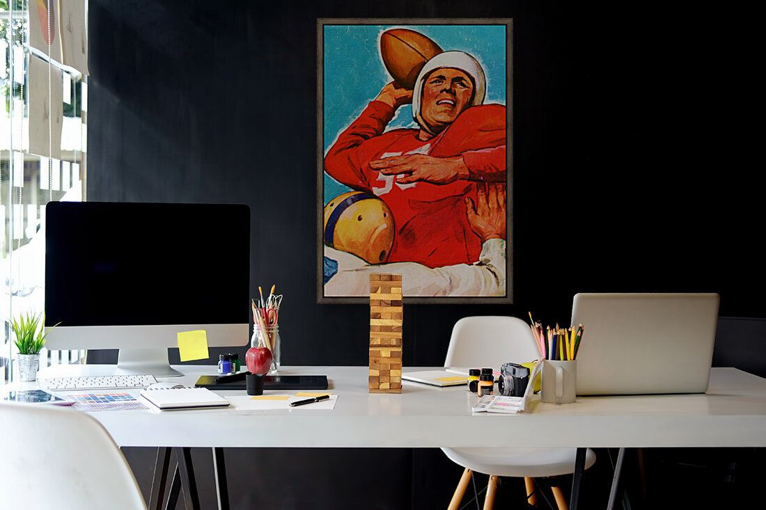 1947 Vintage Quarterback Football Wall Art  Reproduction