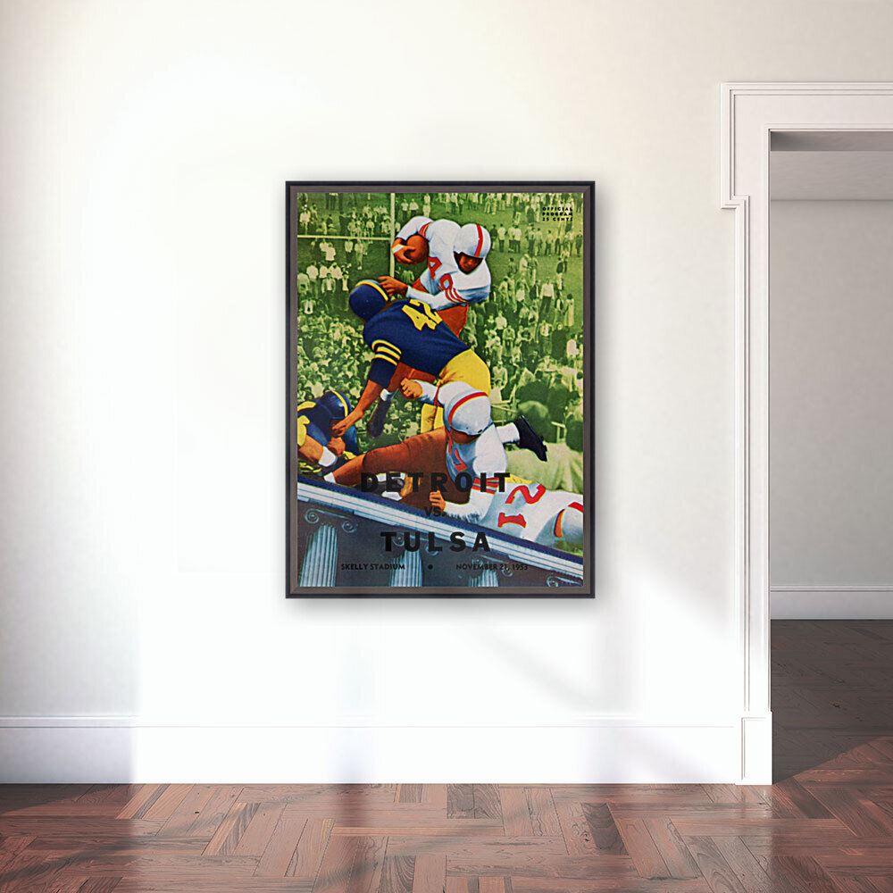 1953 Detroit vs. Tulsa Football Program Art Sale Reproduction
