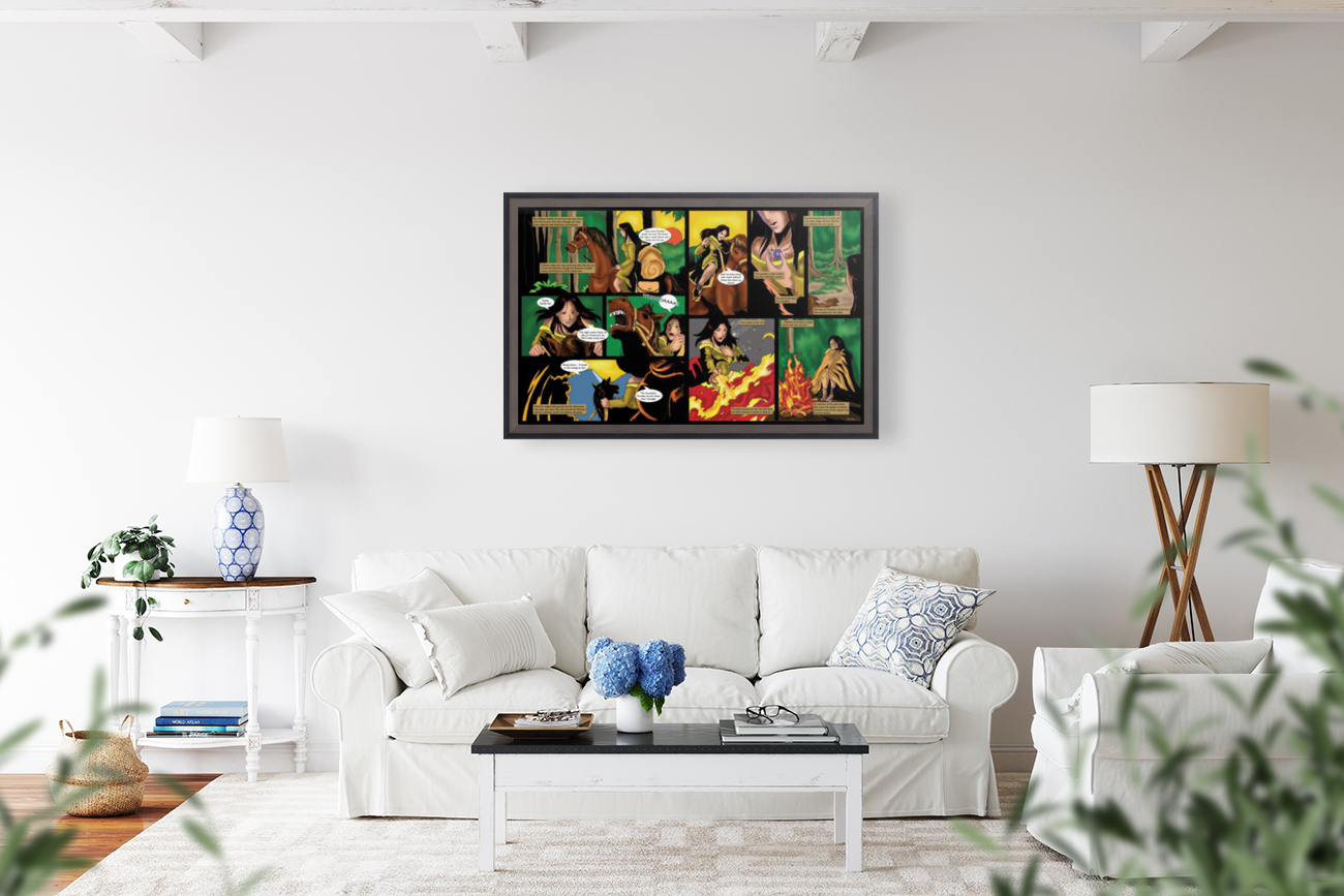 He Tells Her of the Dark Times That Come 2x1 Complete Original Art from A Daughter of Kings the Ruin Mist Graphic Novel Limited Edition Celebrating The Tragic Love Story from the Books by Robert Stanek Reproduction