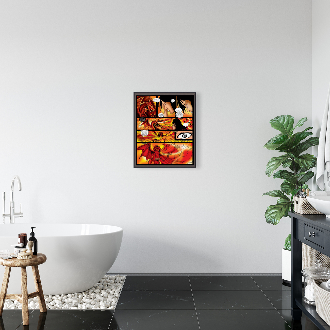 Fire Envelops Devours and Takes All 2 of 2 Original Art from A Daughter of Kings the Ruin Mist Graphic Novel Limited Edition Celebrating The Tragic Love Story from the Books by Robert Stanek Reproduction