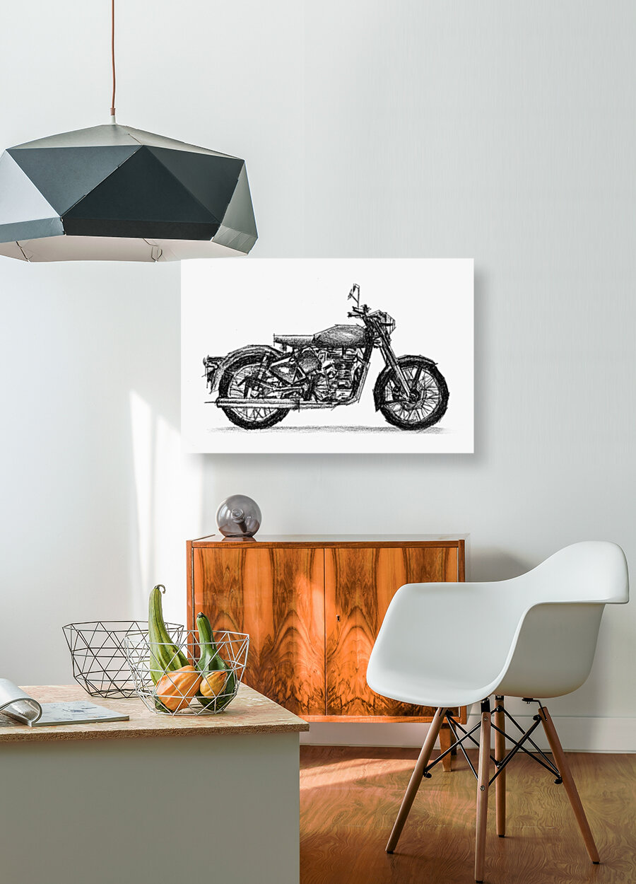Bike Sketch By Abhi3 24x16 Reproduction