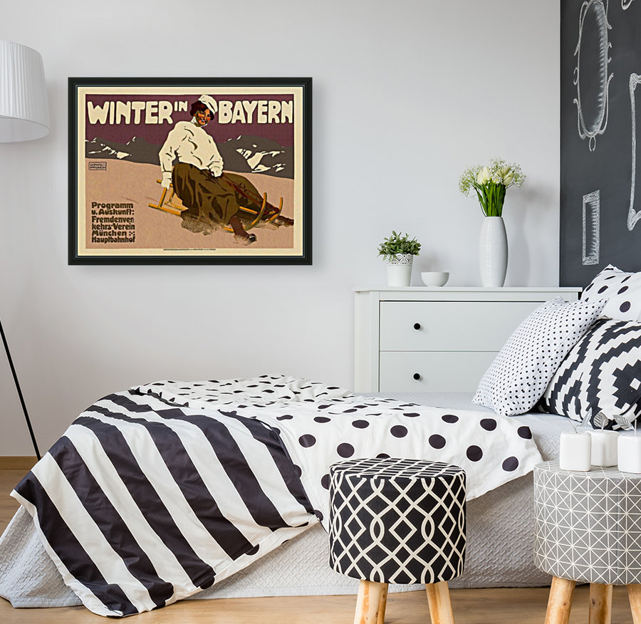 Winter in Bayern travel poster Reproduction