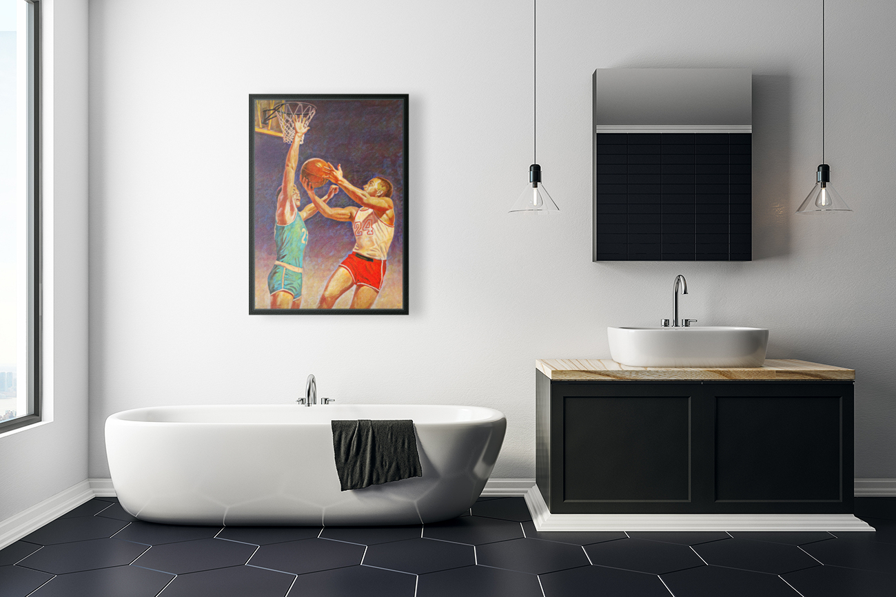 1960 Basketball Art Remix Impressionism Style Reproduction