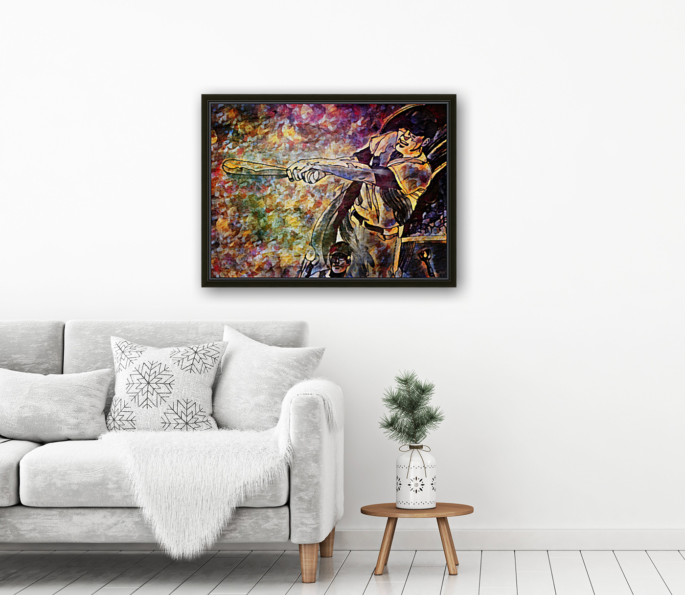 Abstract Baseball Painting Reproduction