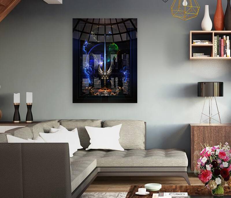 The Angel Wing Sword Of Arkledious Space Fractal Art Fantasy Sword Spacescape Composition Reproduction