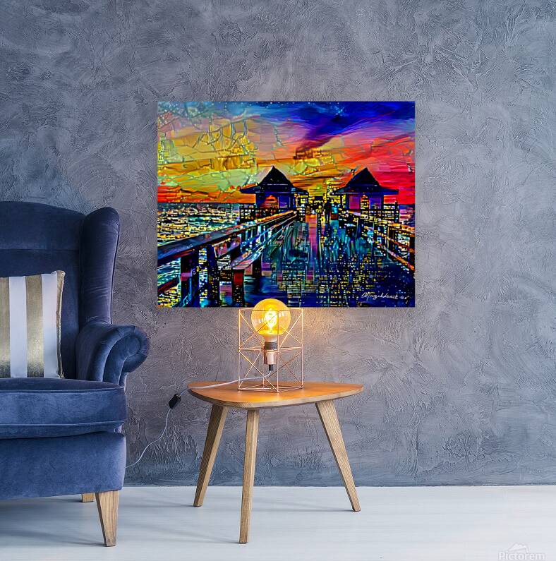 Naples Pier City Lights Reproduction