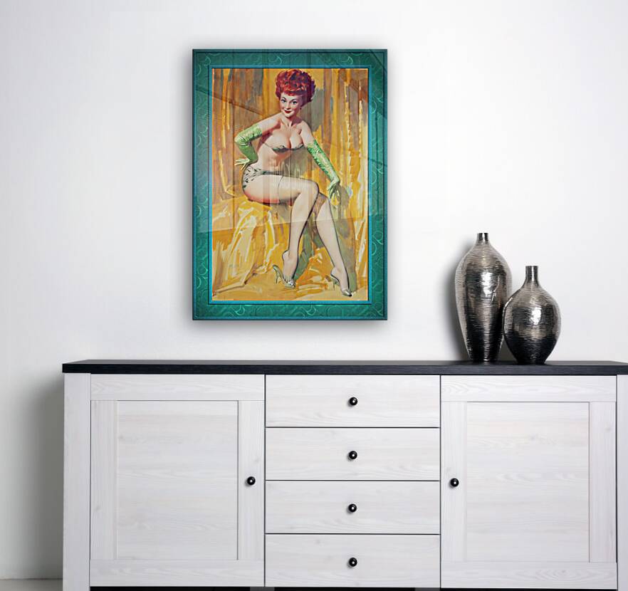 Redhead In A Green Bikini by Bill Medcalf Remastered Vintage Retro Xzendor7 Art Reproductions Reproduction