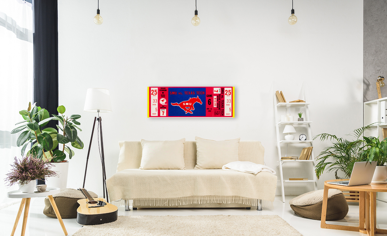 1983 SMU vs. Texas Tech Football Ticket Stub Print Reproduction