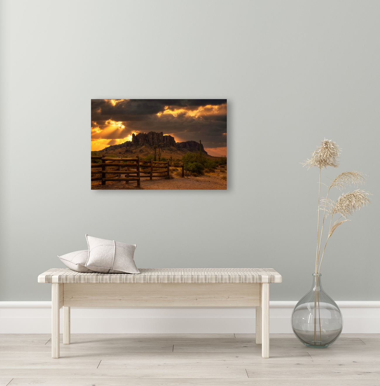 Golden Sunrise Superstition Mountian Reproduction