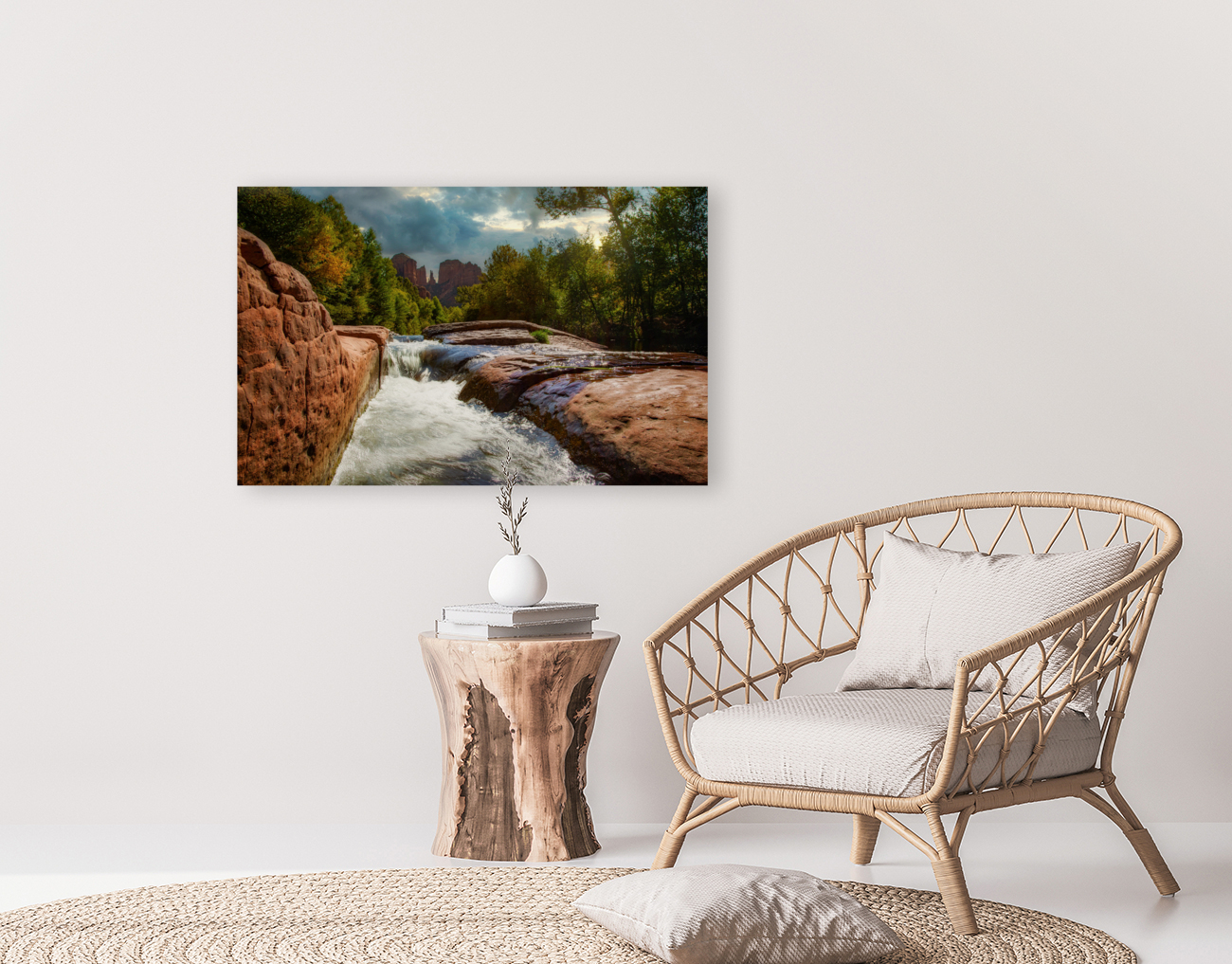 Red Rock Crossing Clouds Reproduction