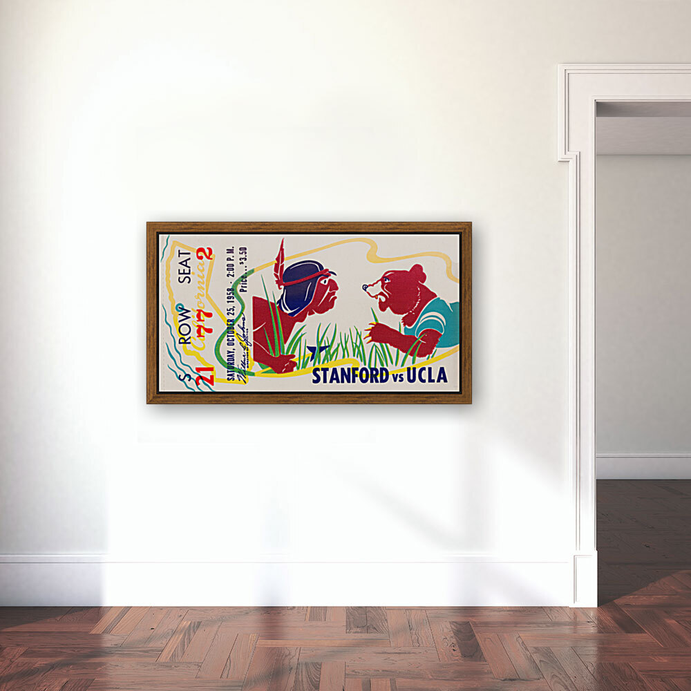 1958 UCLA Bruins vs. Stanford Indians Ticket Stub Print Reproduction