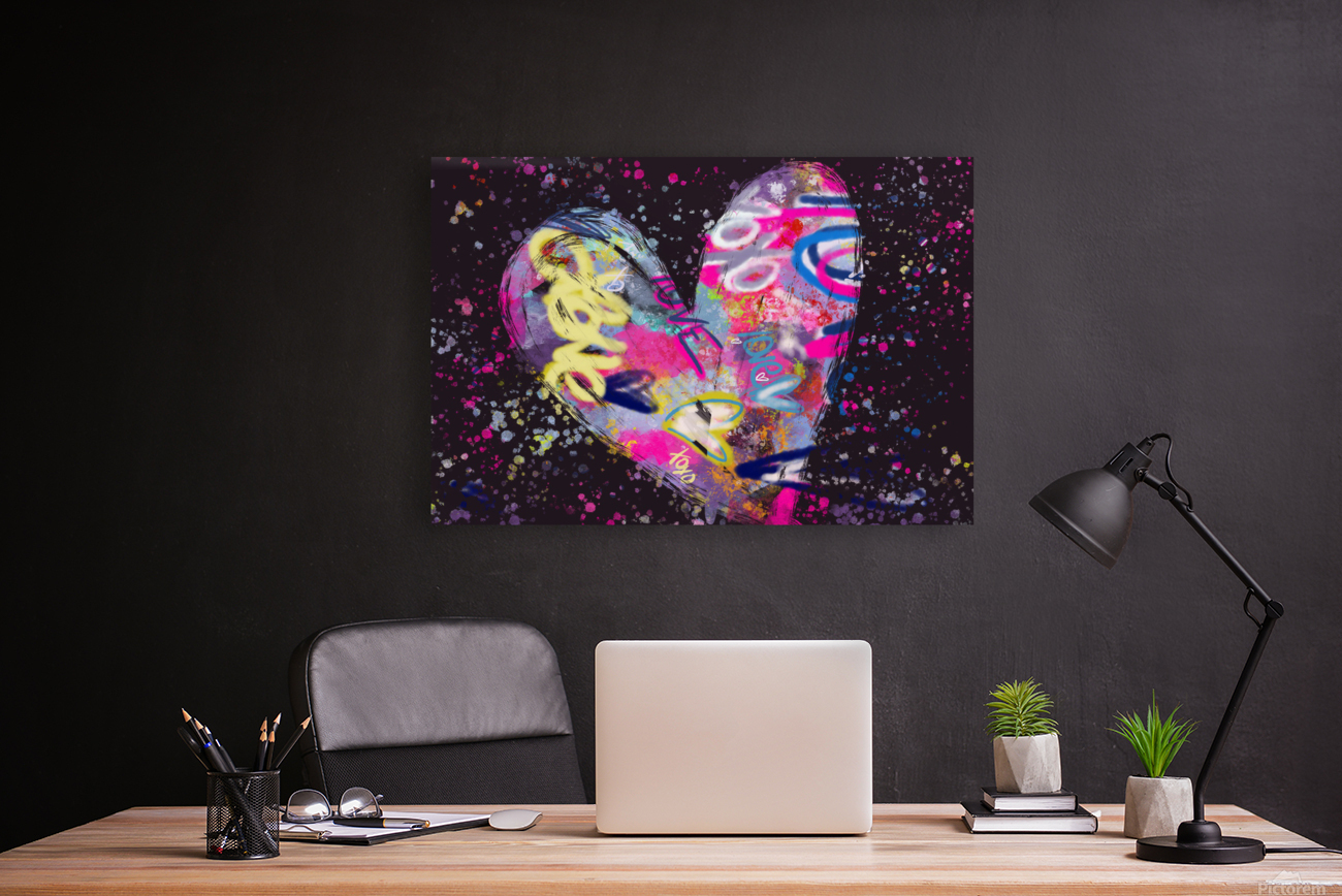 Black Large Heart Reproduction