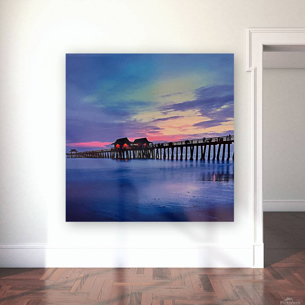 Naples Pier Pastel Night Sky Reproduction