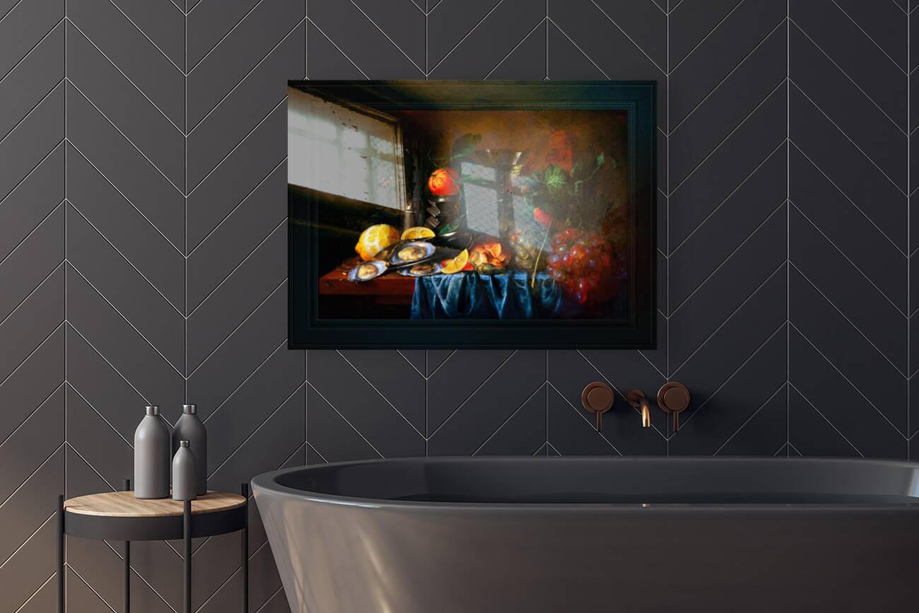 Still Life with Oysters and Grapes by Jan Davidsz de Heem Remastered Xzendor7 Classical Fine Art Old Masters Reproductions Reproduction