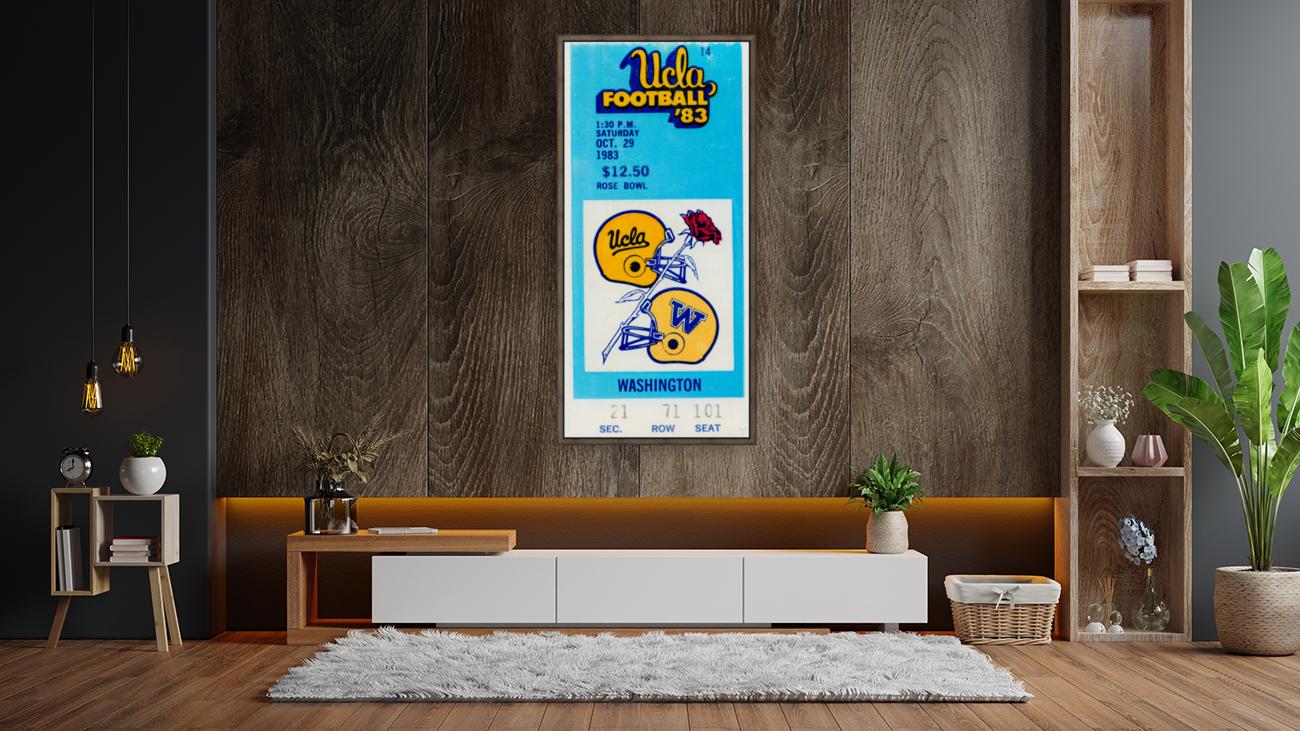 1983 Washington vs. UCLA Football Ticket Canvas Art Reproduction