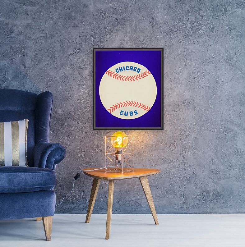 Vintage Chicago Cubs Baseball Wall Art Reproduction