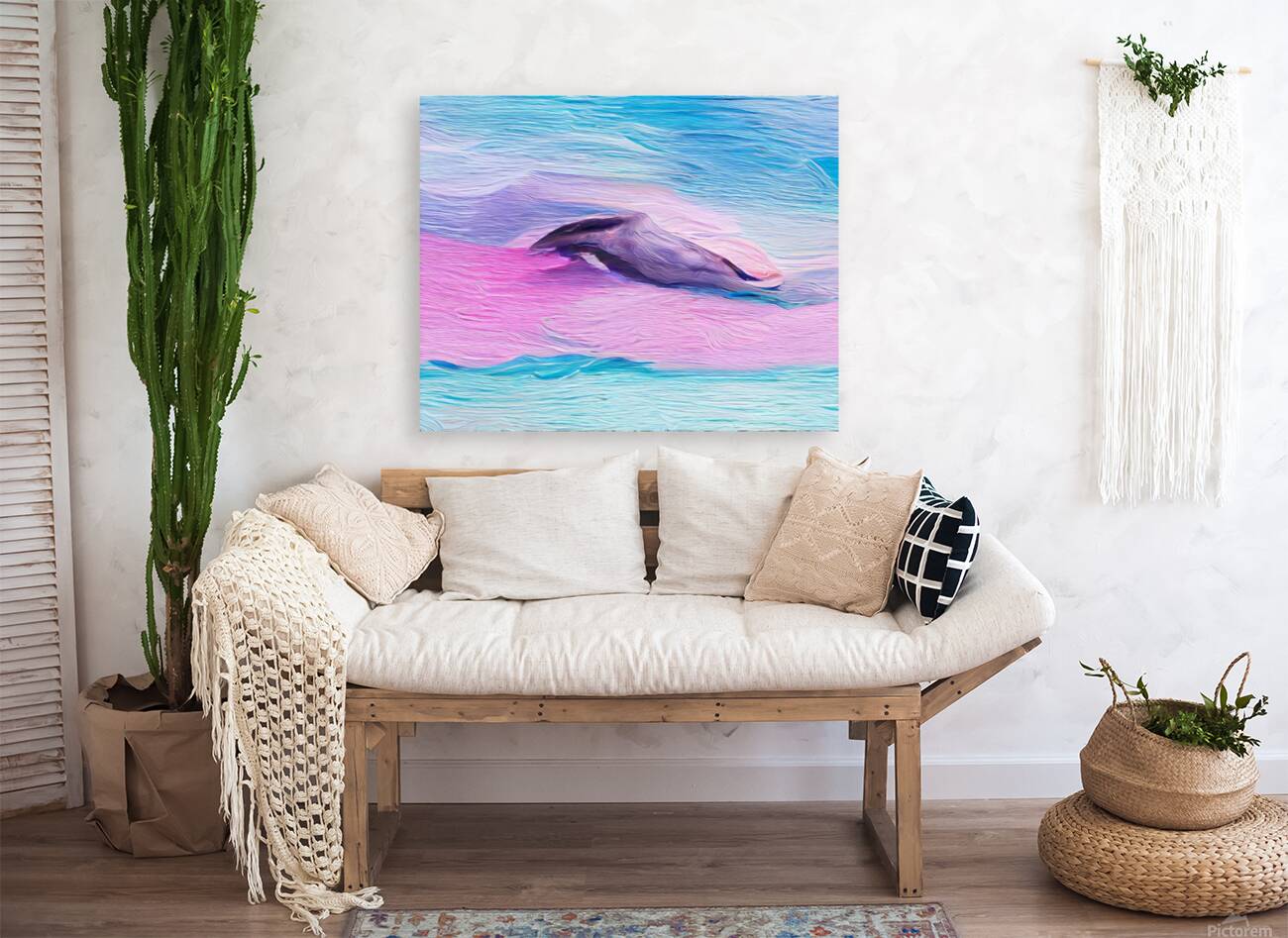 Pink Aqua Naples Beach Dolphin Reproduction