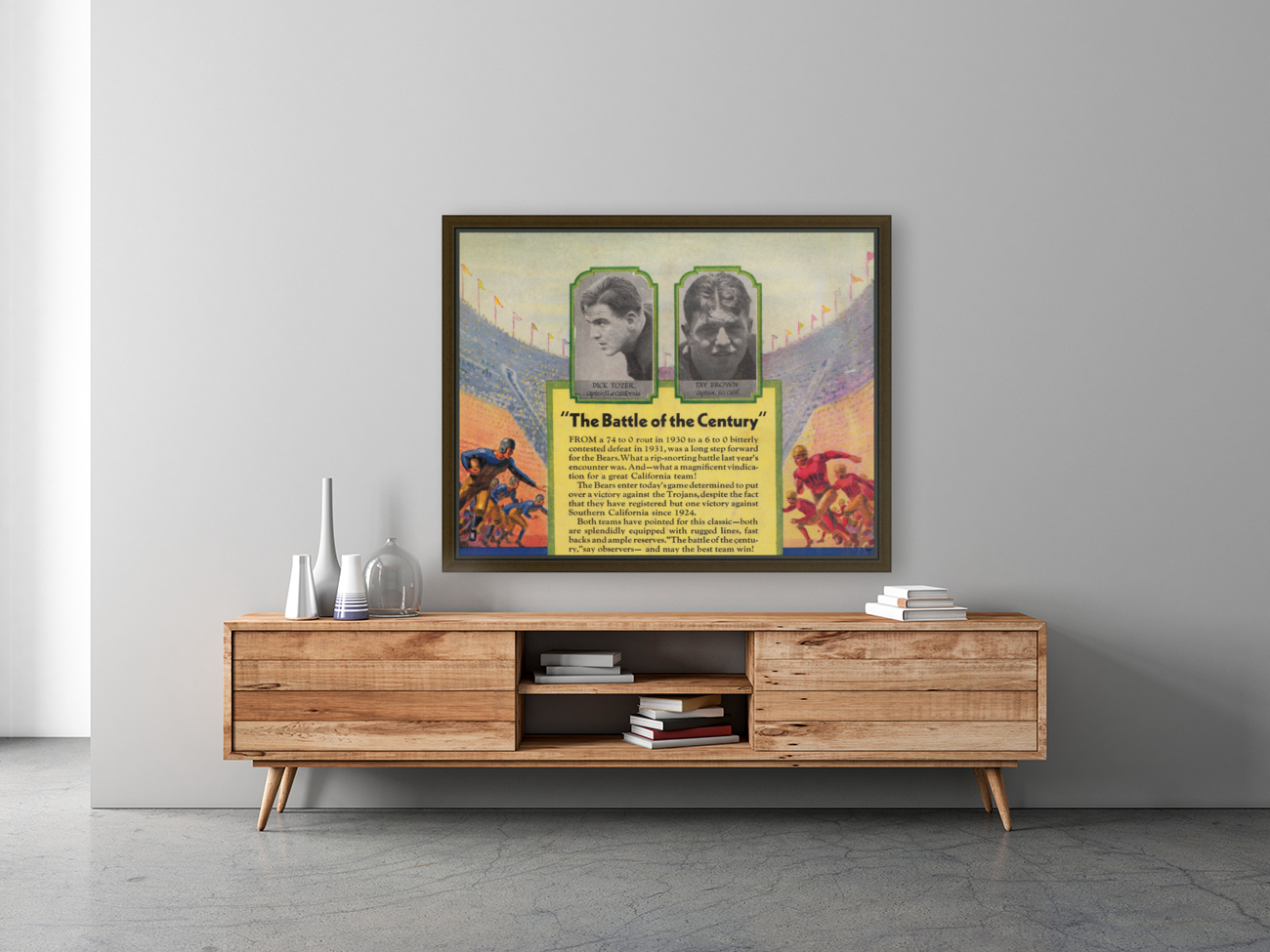 1932 Cal Bears vs. USC Trojans Football Art Reproduction