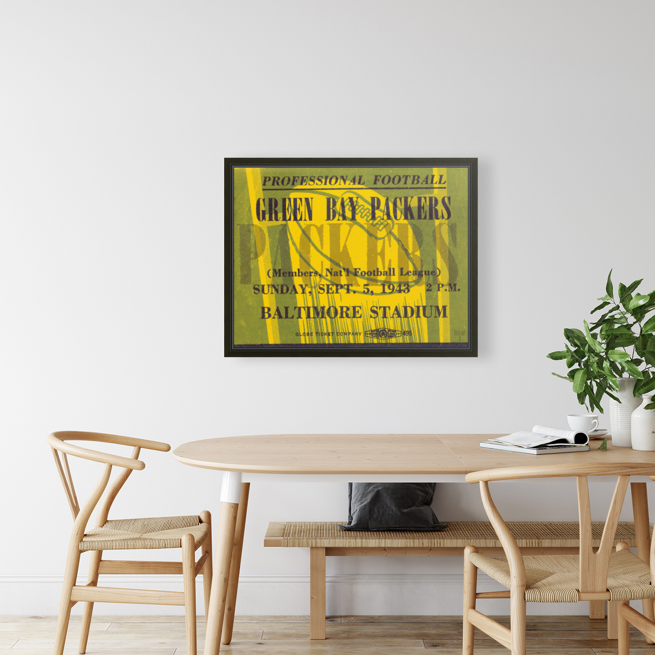 1943 Green Bay Packers Ticket Stub Remix Reproduction