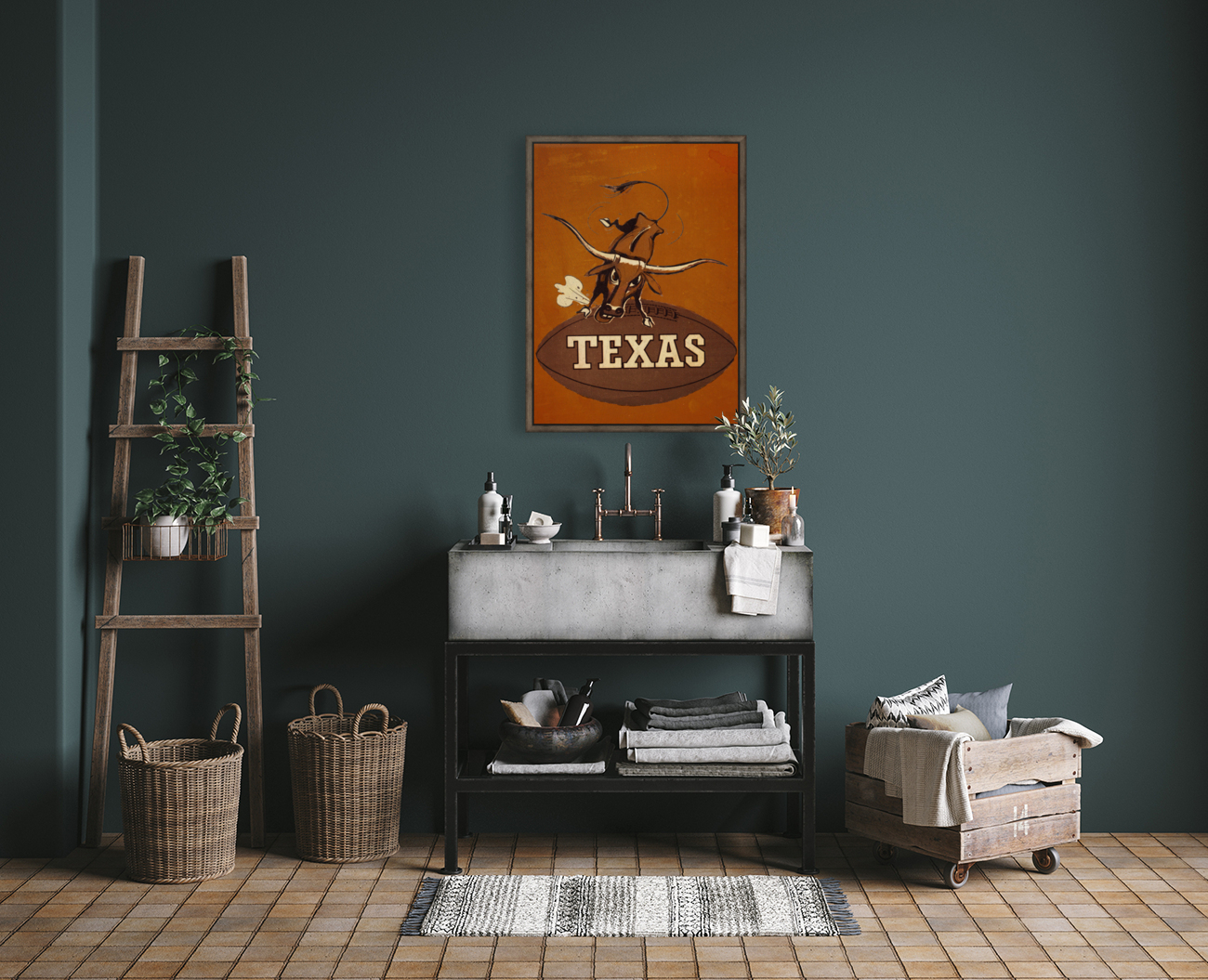 1957 Texas Longhorns Remix Art Reproduction
