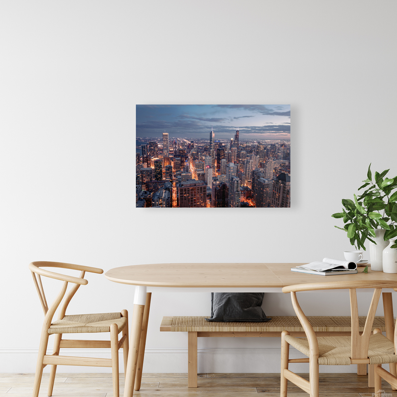 High Above Chicago Reproduction