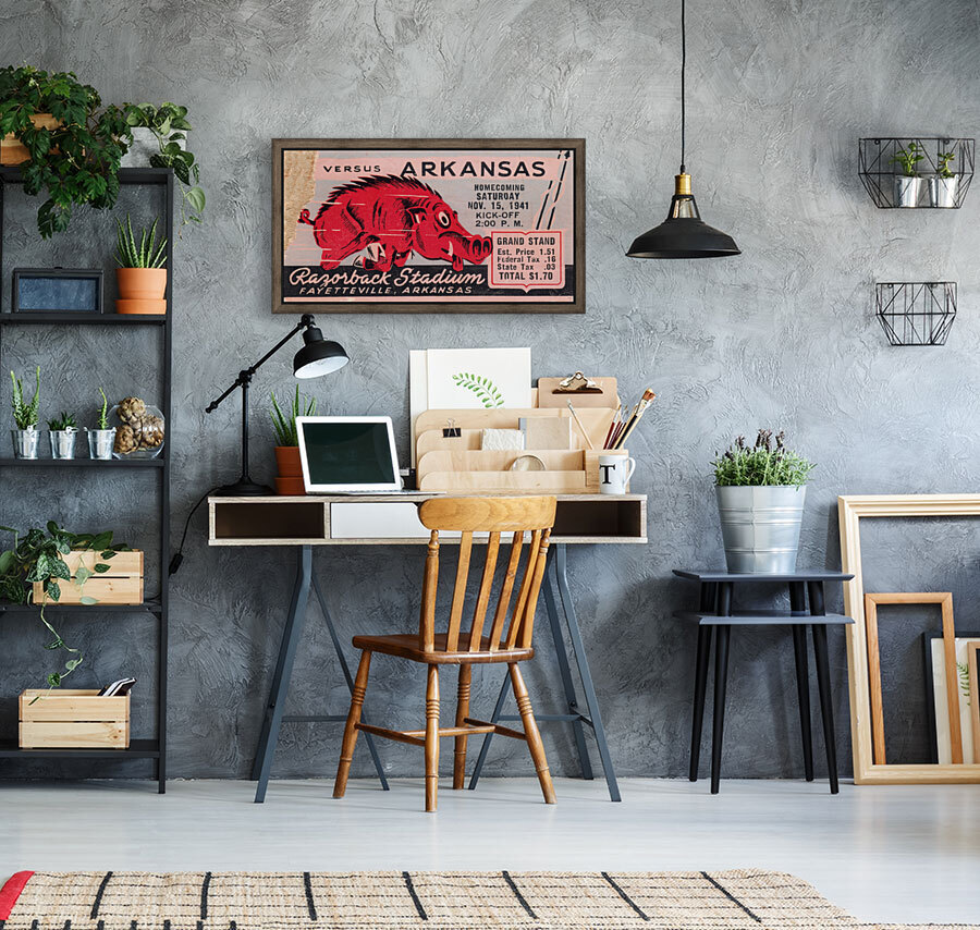 1941 Arkansas Razorbacks Football Ticket Stub Remix Art Reproduction