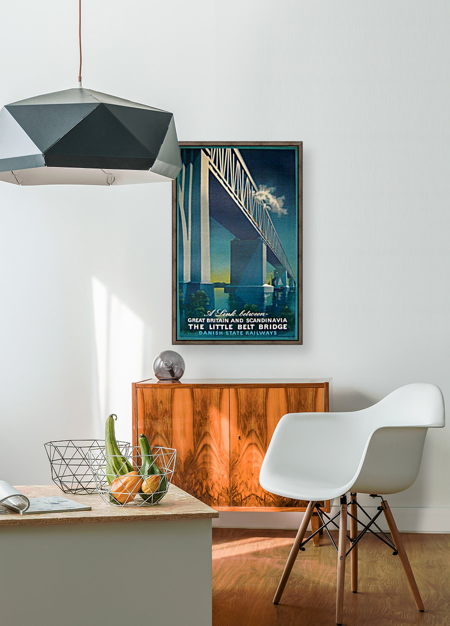 Vintage travel poster for Danish State Railways Reproduction